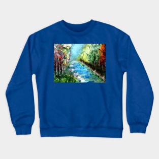 Semi abstract river scape 2 Crewneck Sweatshirt